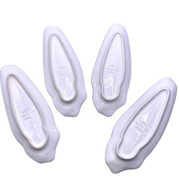 Vintage Italian Majolica Set of 4 Pottery Corn Cob Dishes Plates Holders #8617 - Picture 5 of 10